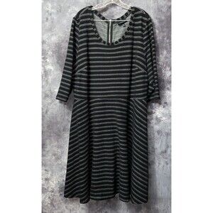 Womens Plus Size 26/28 Lane Bryant Cotton Blend Sweater Knit Knee Length Dress